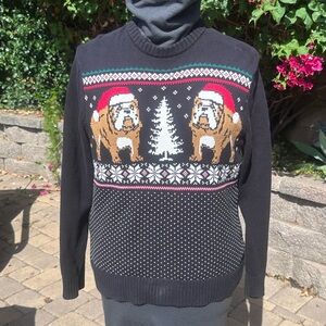 St John’s Bay Bulldog Ugly Christmas Sweater Adult Unisex SZ Small